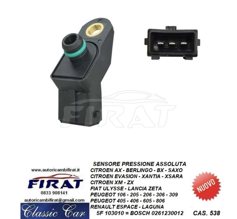 SENSORE PRESSIONE ASSOLUTA CITROEN-FIAT-PEUGOT-RENAULT (103010)
